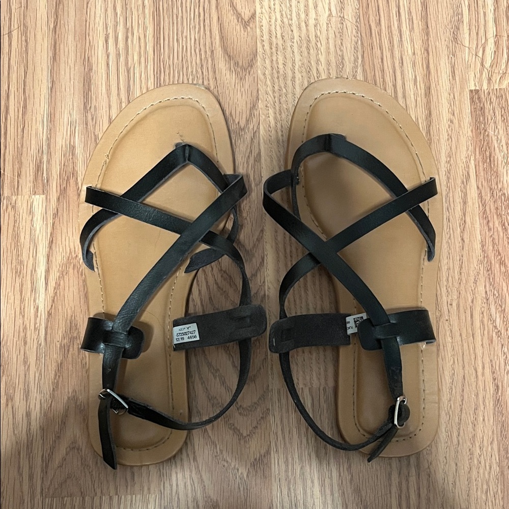 American Eagle Black Strappy Sandals
